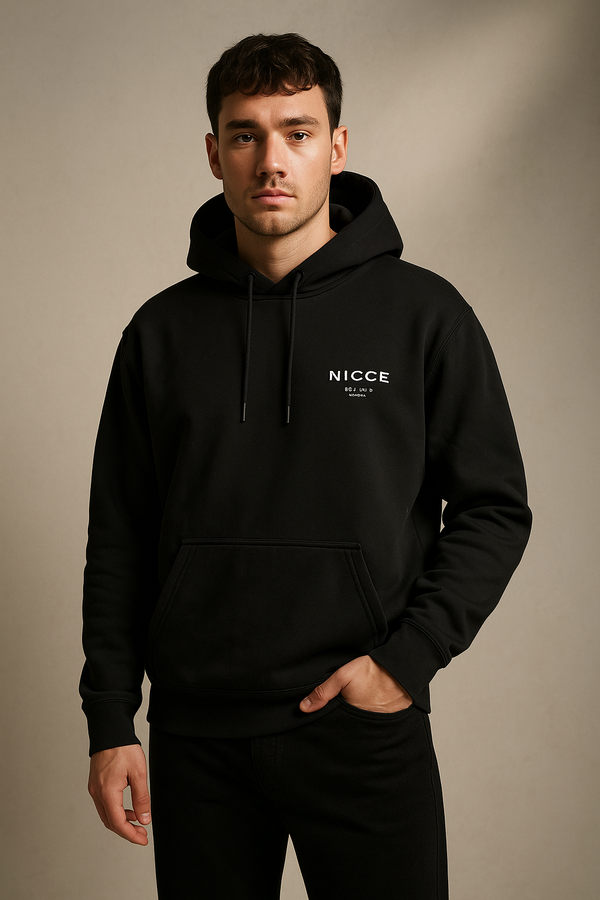 Black NICCE Logo pull-over Hoodie