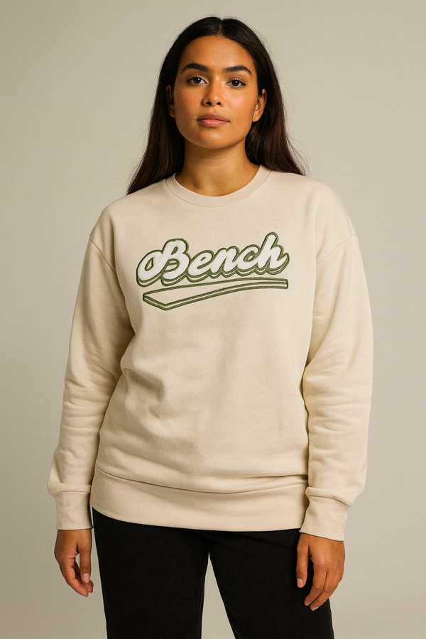 Cream BENCH Logo Sweatshirt